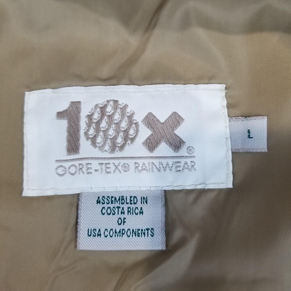 Vintage 10X Gore-Tex Rain Jacket Mens Large Brown Camo Hooded Hunting Coat - Picture 3 of 9